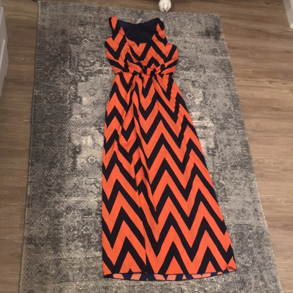 Zig zag print long dress